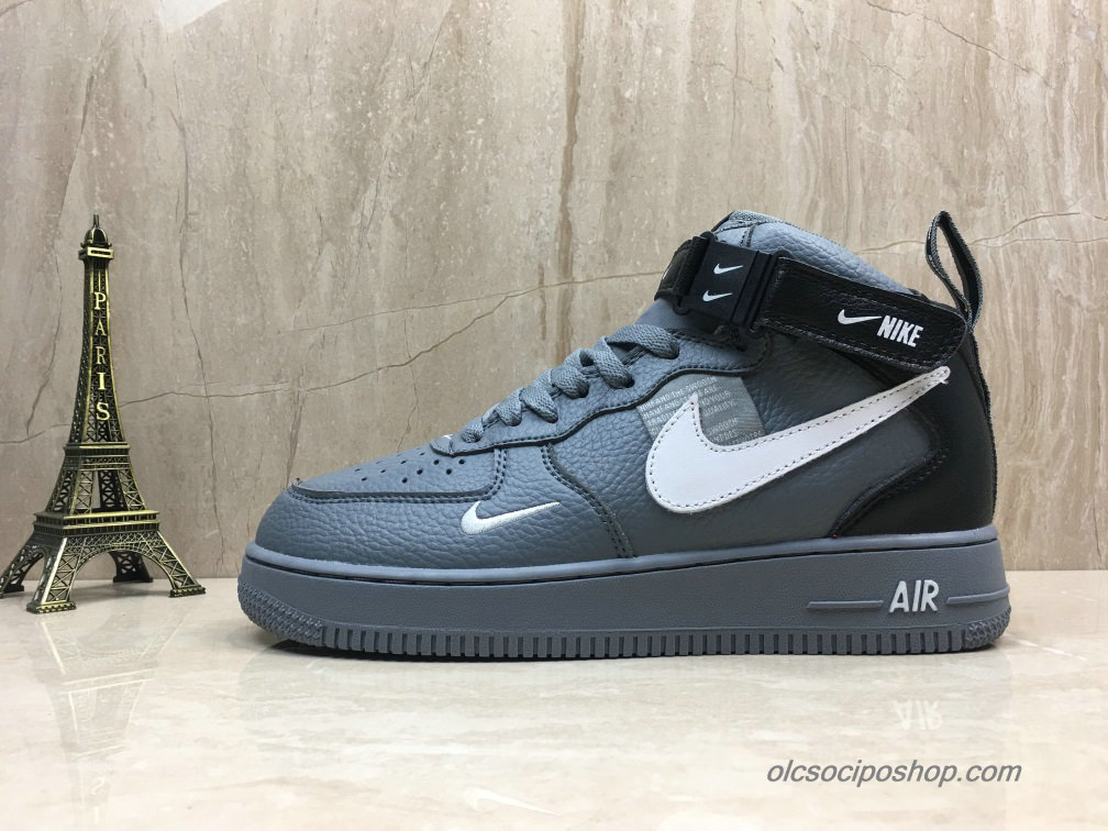 Nike Air Force 1 Mid Sötétszürke/Fekete/Fehér Cipők (804609-105)