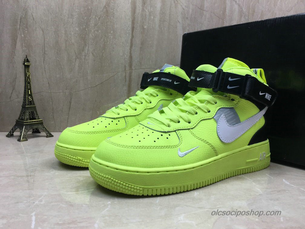 Nike Air Force 1 Mid Zöld/Szürke/Fekete Cipők (804609-106)
