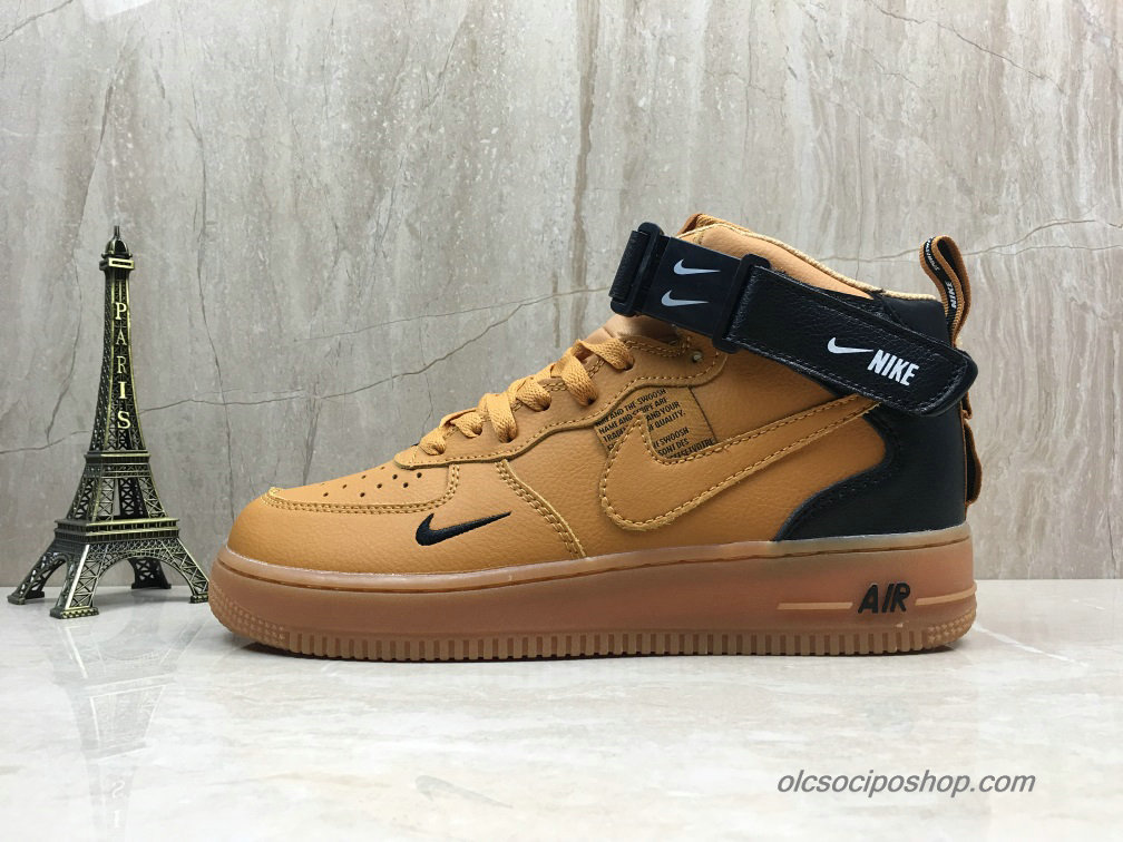 Nike Air Force 1 Mid Barna/Fekete Cipők (804609-107)