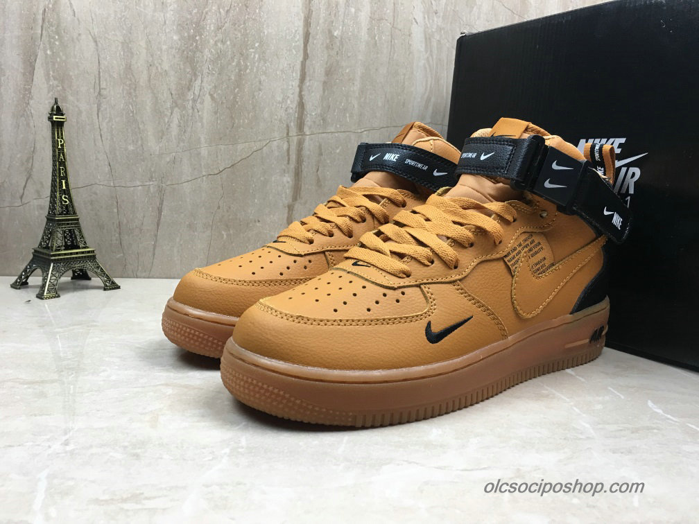 Nike Air Force 1 Mid Barna/Fekete Cipők (804609-107)