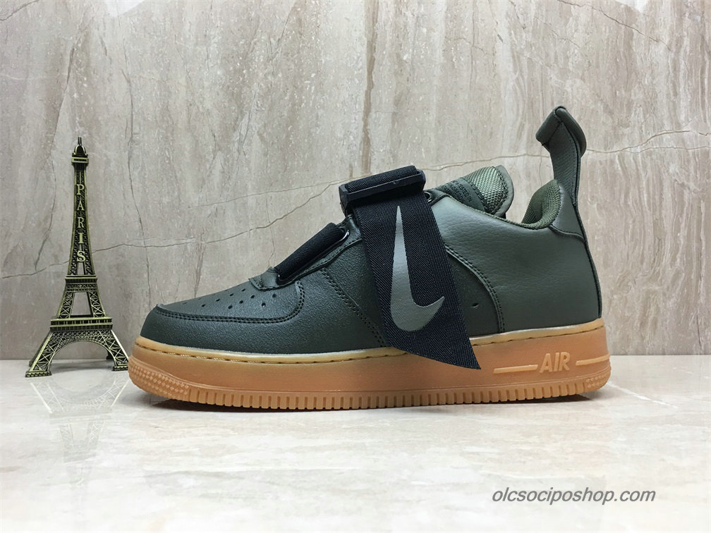 Férfi Nike Air Force 1 Utility QS Olajbogyó/Fekete Cipők (AO1531-300)