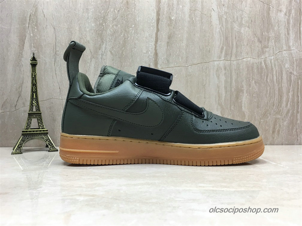 Férfi Nike Air Force 1 Utility QS Olajbogyó/Fekete Cipők (AO1531-300)