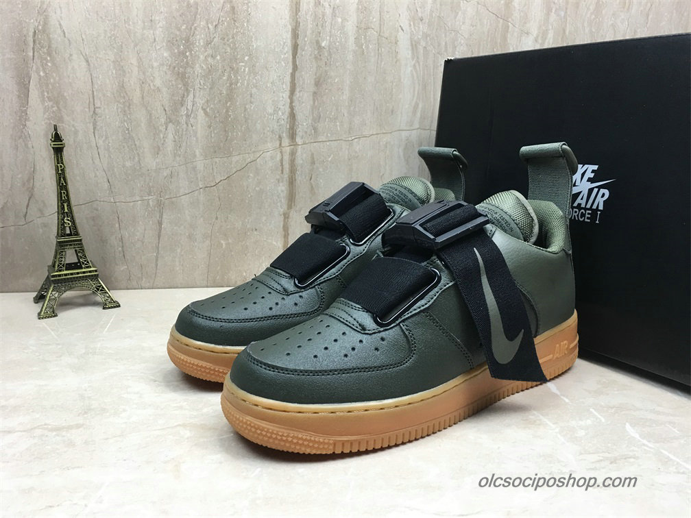 Férfi Nike Air Force 1 Utility QS Olajbogyó/Fekete Cipők (AO1531-300)