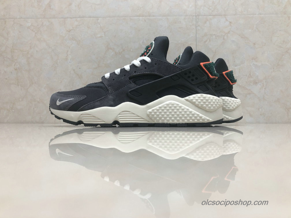 Nike Air Huarache Run Premium Fekete/Fehér/Narancs Cipők (AA0524-015)