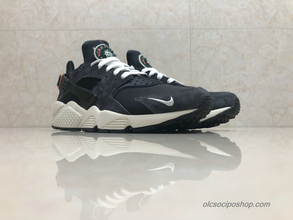 Nike Air Huarache Run Premium Fekete/Fehér/Narancs Cipők (AA0524-015)