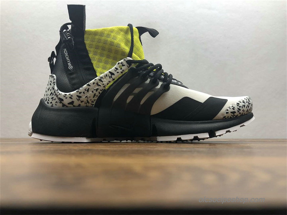 Férfi Acronym x Nike Air Presto Mid Fehér/Fekete/Sárga Cipők (AH7832-100)