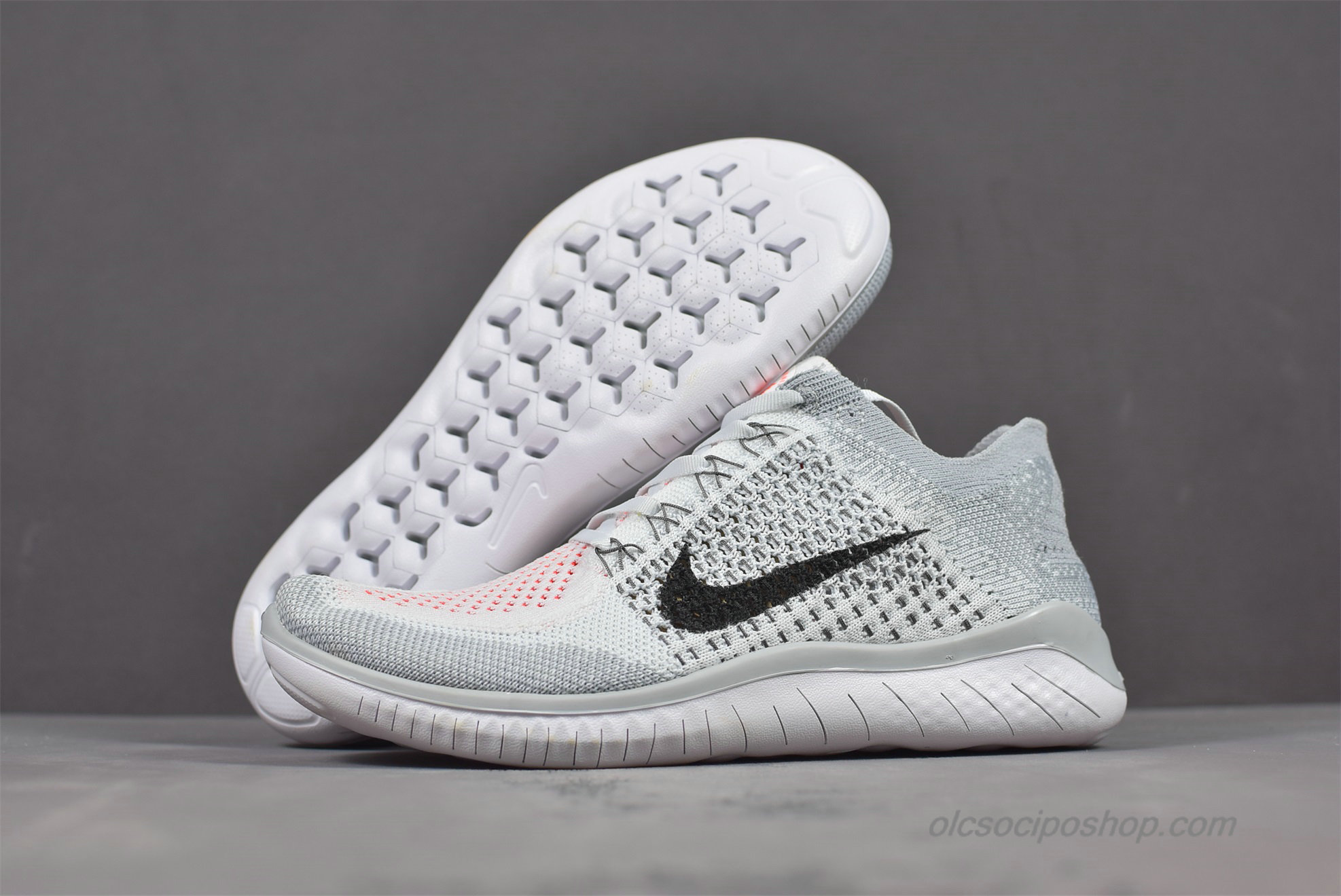 Férfi Nike Free Flyknit 2018 Barefoot Szürke/Narancs/Fekete Cipők (942838-003)