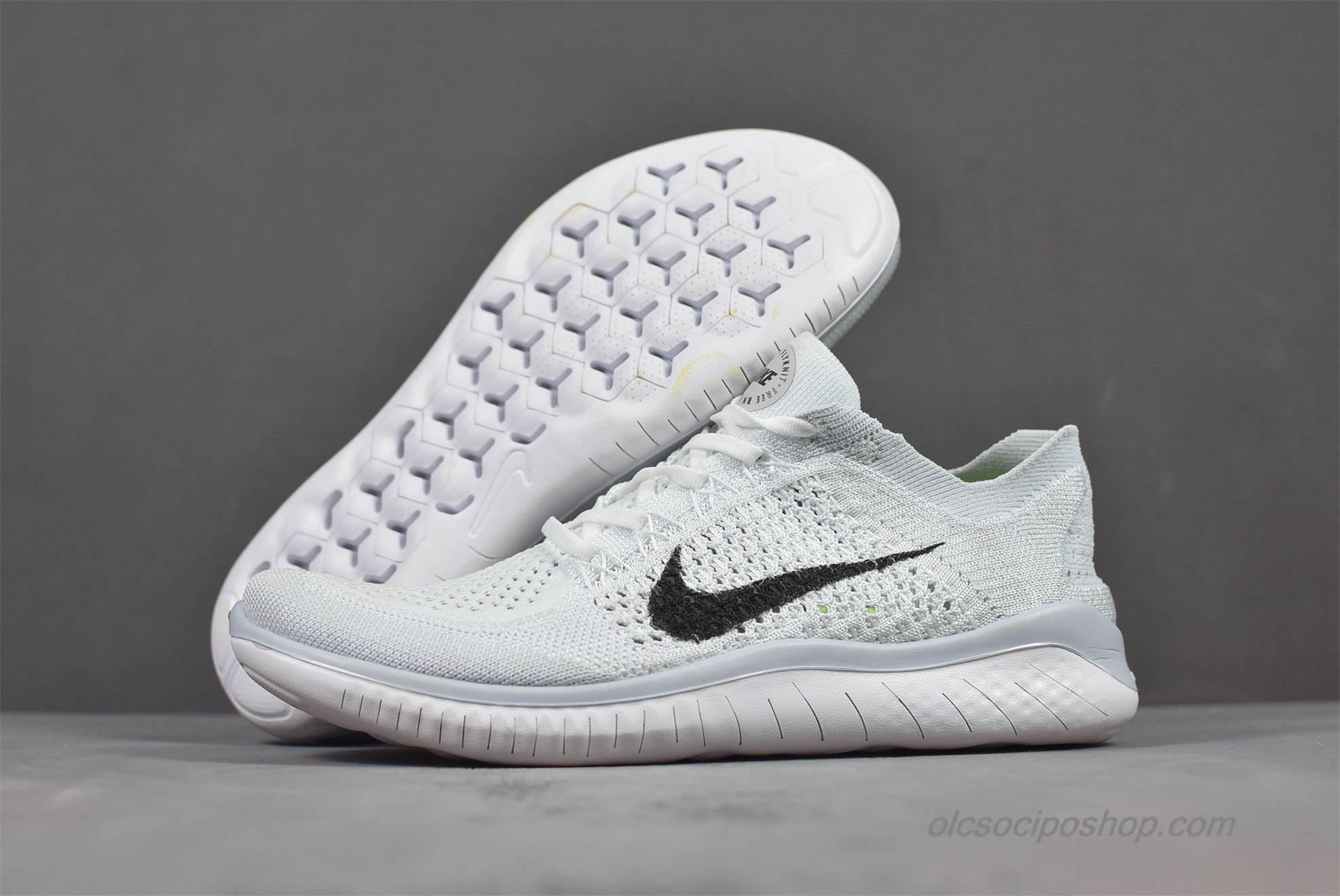 Férfi Nike Free Flyknit 2018 Barefoot Világos szürke/Fekete Cipők (942838-008)