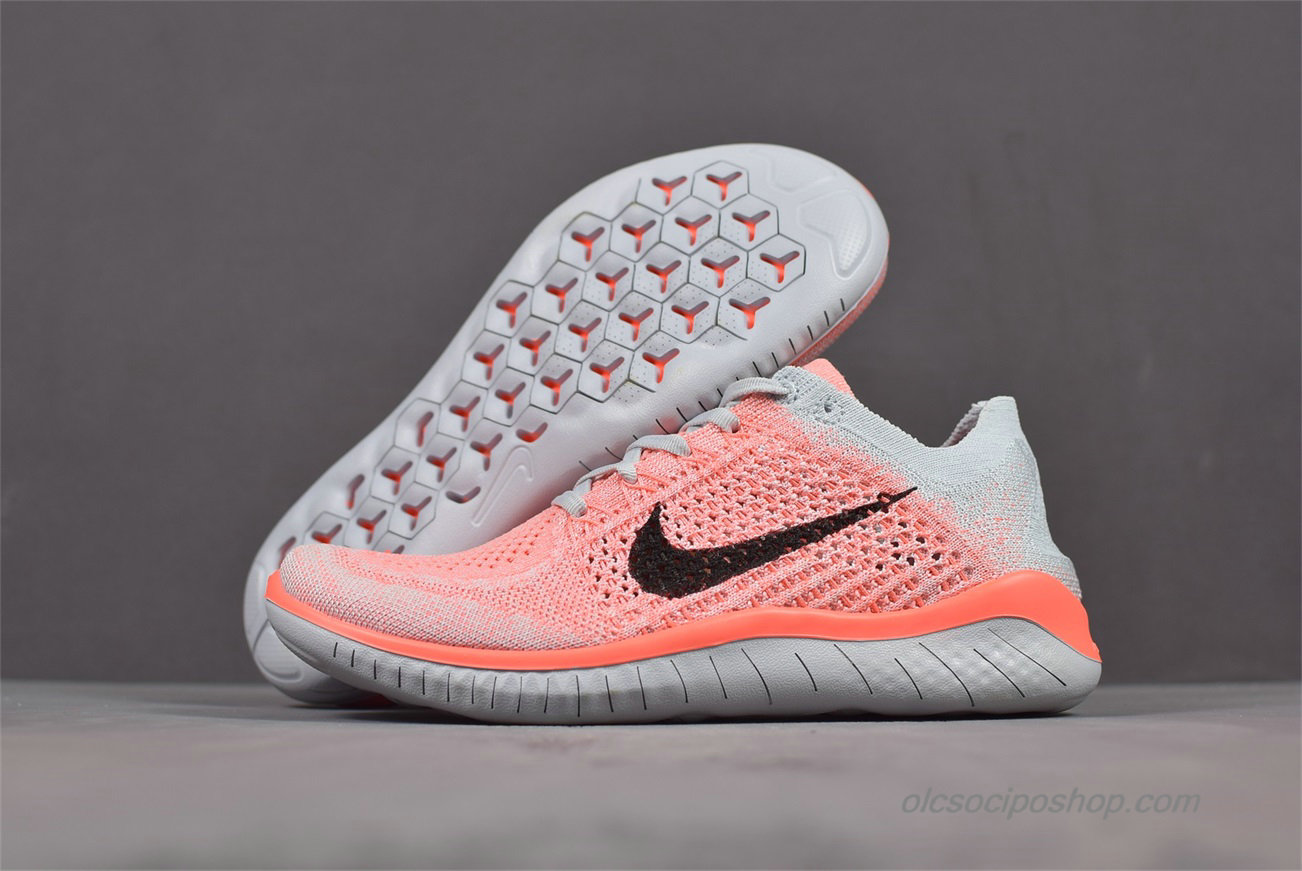 Női Nike Free Flyknit 2018 Barefoot Narancs/Világos szürke Cipők (942839-800)