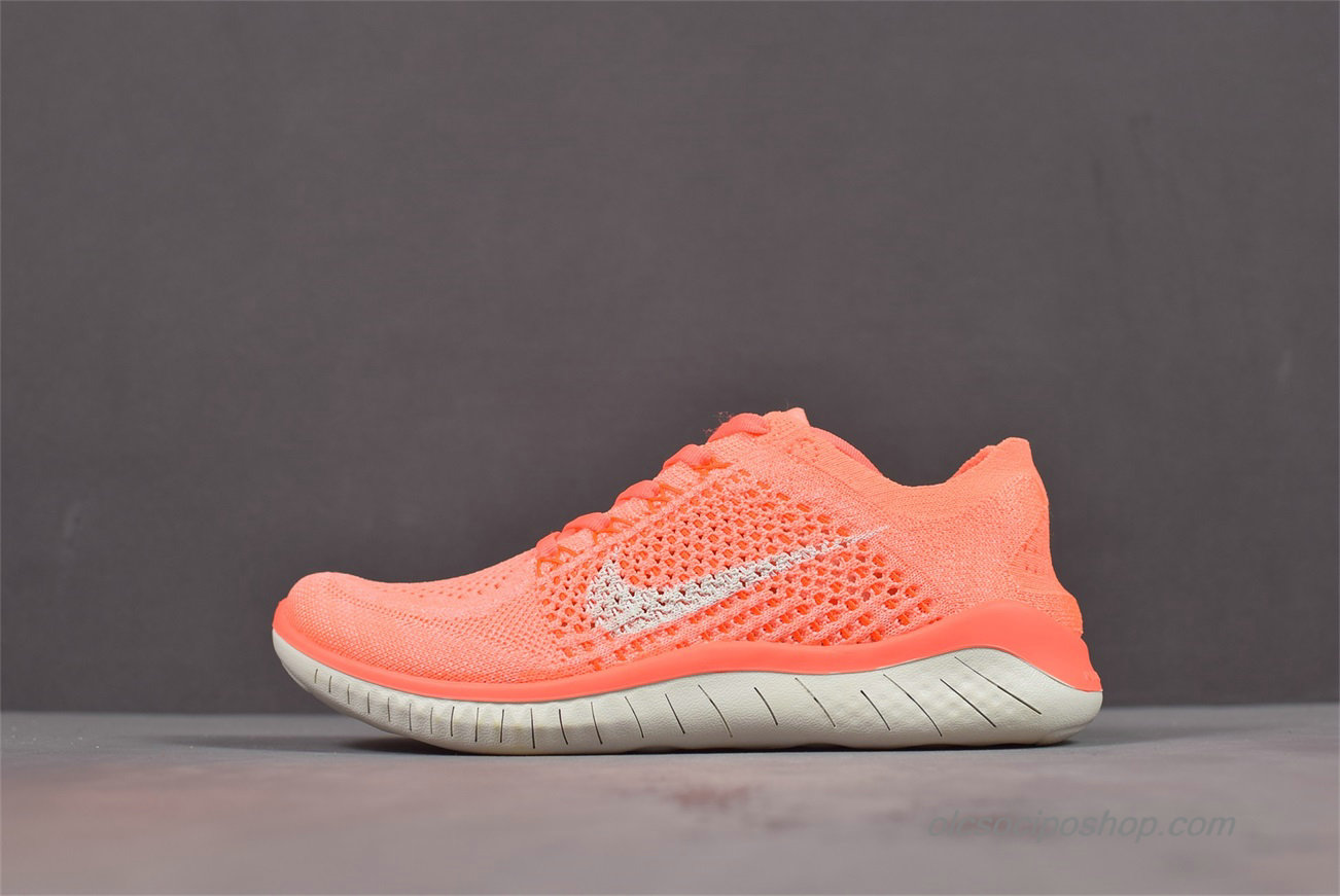 Női Nike Free Flyknit 2018 Barefoot Narancs/Piszkosfehér Cipők (942839-801)