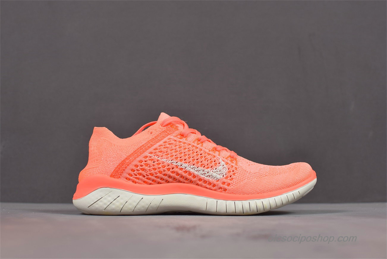 Női Nike Free Flyknit 2018 Barefoot Narancs/Piszkosfehér Cipők (942839-801)