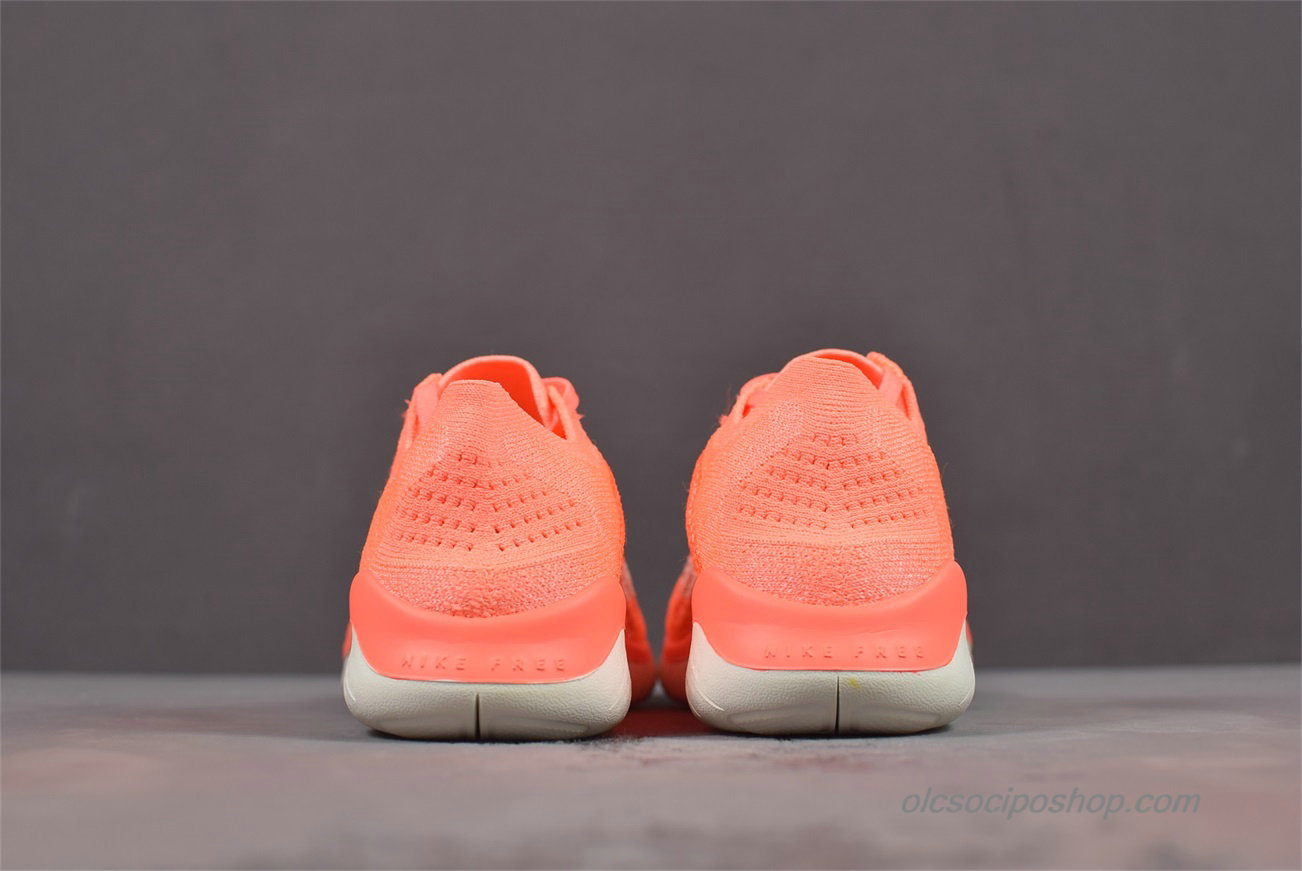 Női Nike Free Flyknit 2018 Barefoot Narancs/Piszkosfehér Cipők (942839-801)