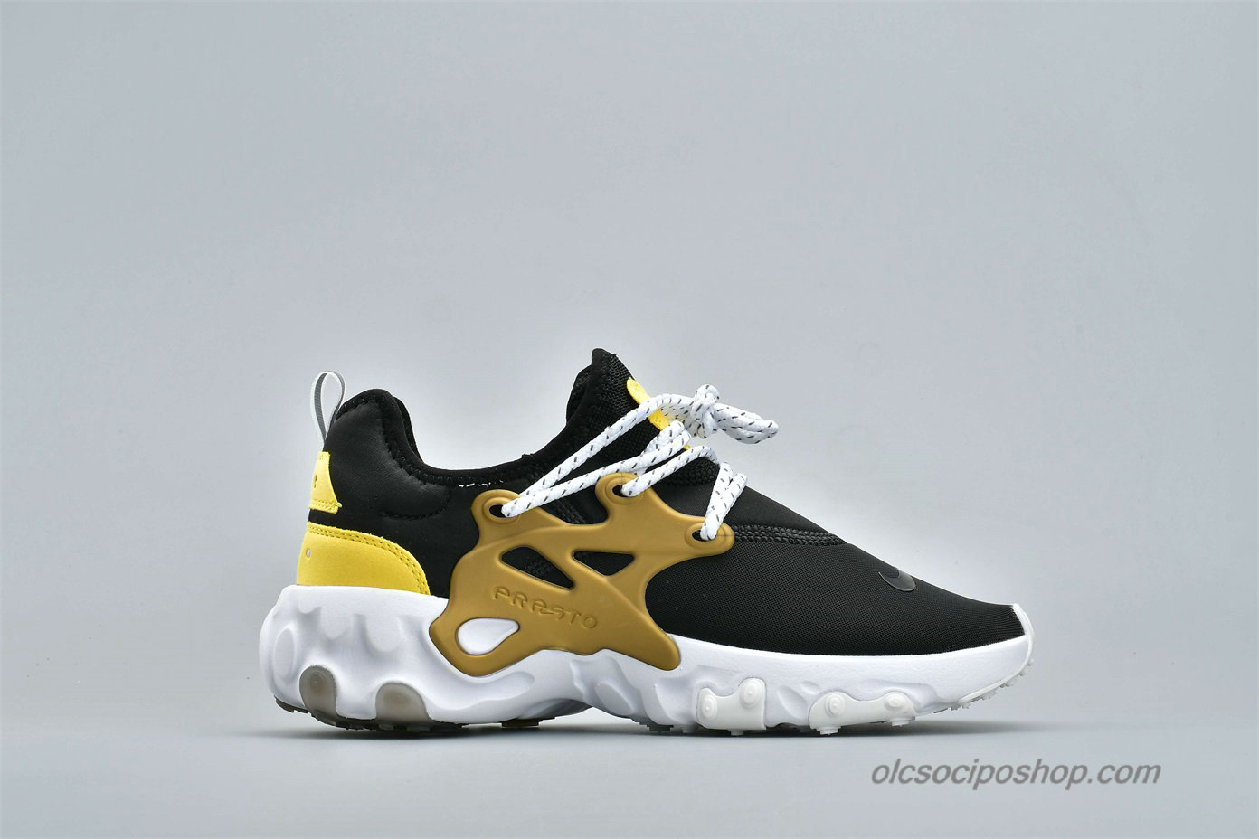 Nike Presto React Fekete/Barna/Sárga Cipők (AV2605-001)