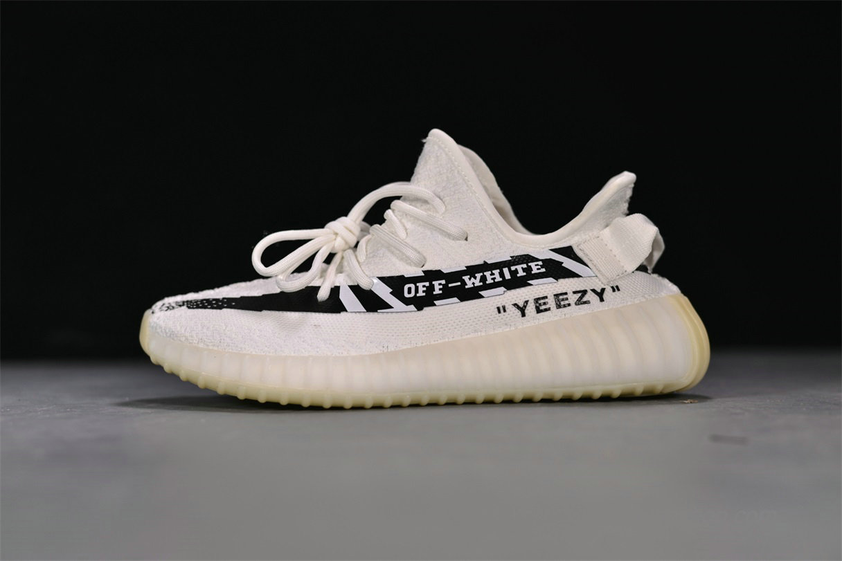 Off-White x Adidas Yeezy 350 V2 Boost Fehér/Fekete Cipők