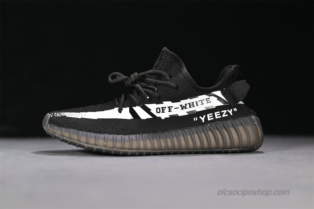 Off-White x Adidas Yeezy 350 V2 Boost Fekete/Fehér Cipők (BD0119-87)