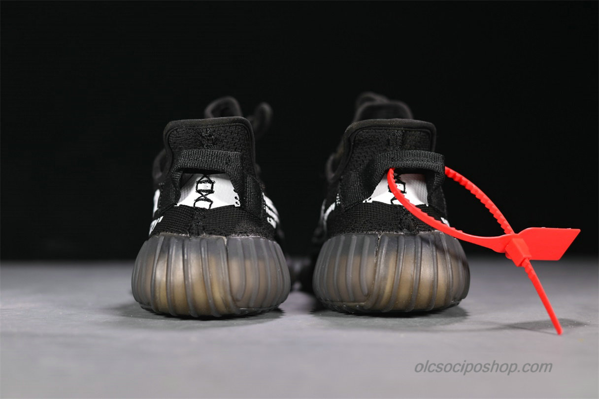 Off-White x Adidas Yeezy 350 V2 Boost Fekete/Fehér Cipők (BD0119-87)