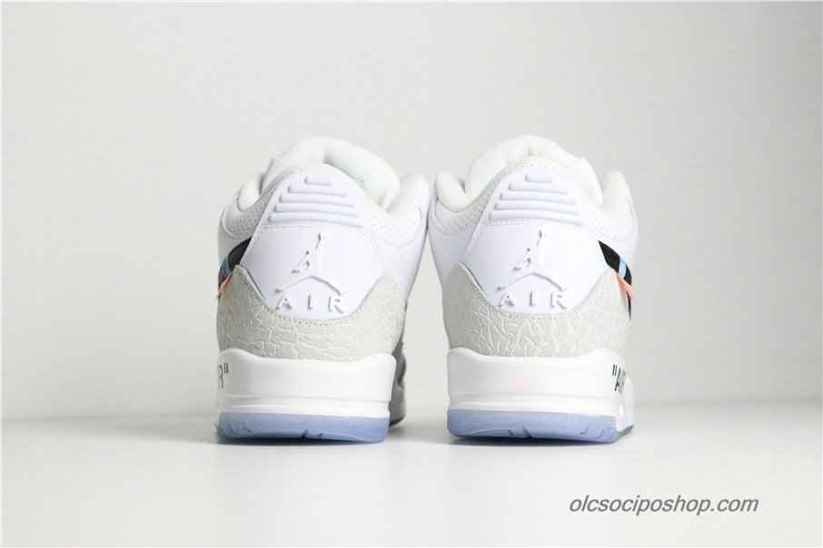 Férfi Off-White x Air Jordan 3 Retro AJ3 Fehér/Szürke/Fekete Cipők (136064-111)