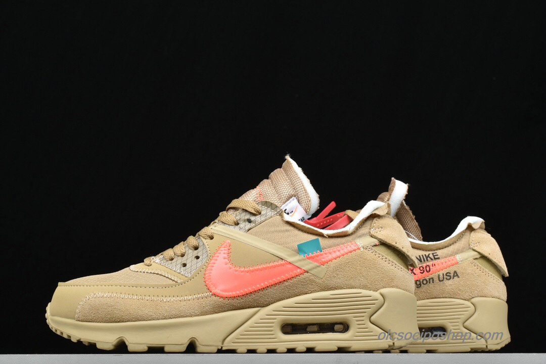 Férfi Off-White Nike Air Max 90 Khaki/Narancs Cipők