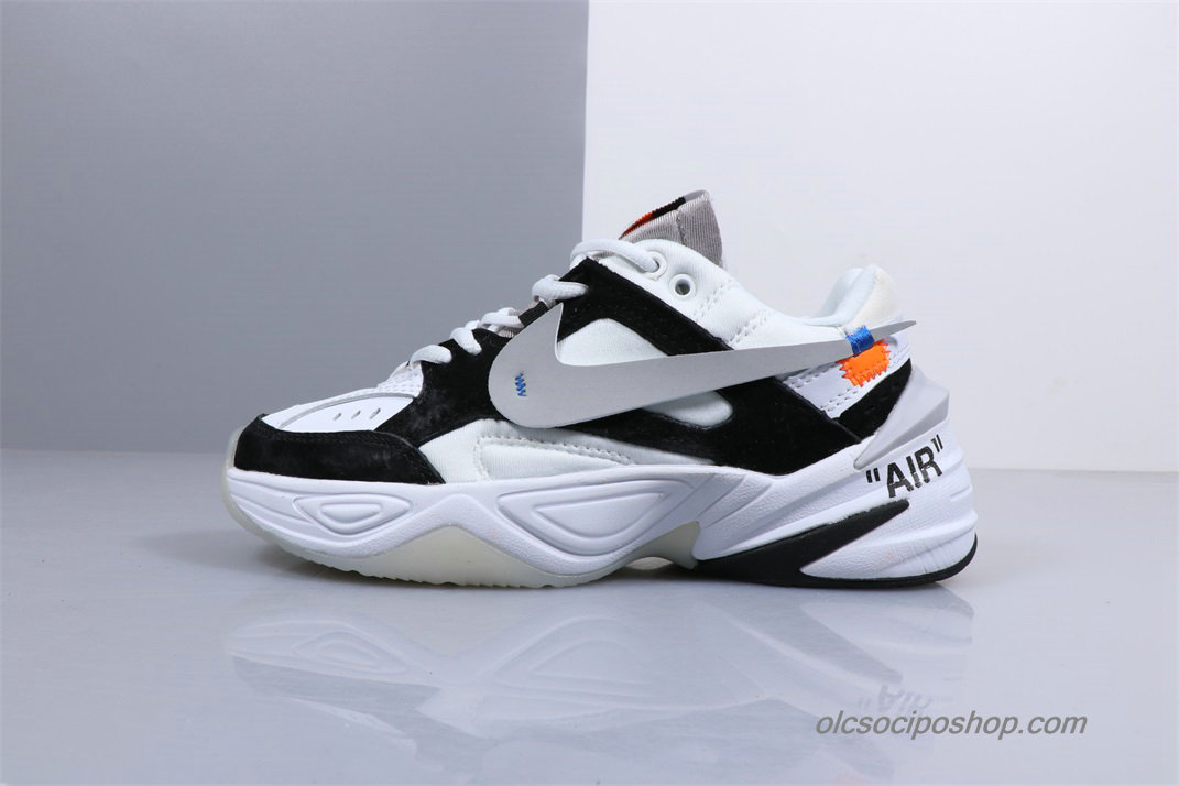 Off-White Nike M2K Tekno Fehér/Fekete/Ezüst Cipők (AO3108-300)