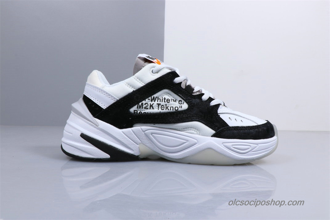 Off-White Nike M2K Tekno Fehér/Fekete/Ezüst Cipők (AO3108-300)