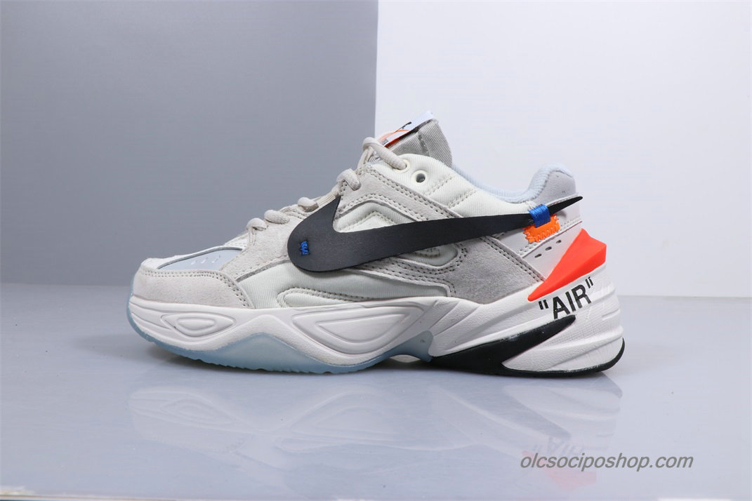 Off-White Nike M2K Tekno Világos szürke/Fekete/Fehér Cipők (AO3108-700)