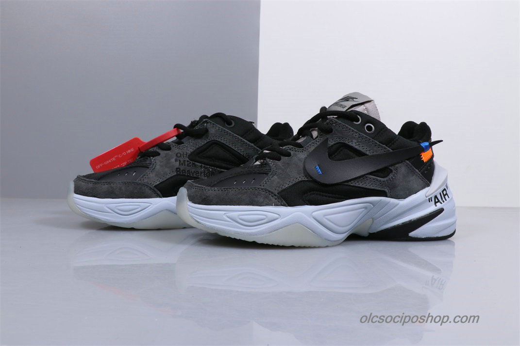 Férfi Off-White Nike M2K Tekno Fekete/Fehér Cipők (AO3108-800)