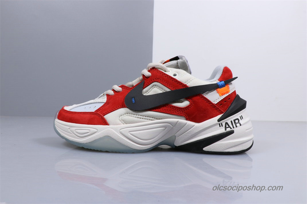 Off-White Nike M2K Tekno Fehér/Piros/Fekete Cipők (AO3108-900)