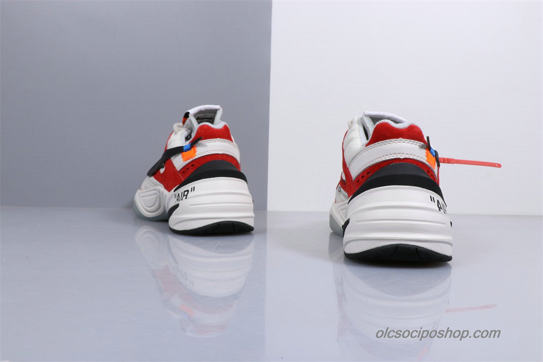 Off-White Nike M2K Tekno Fehér/Piros/Fekete Cipők (AO3108-900)