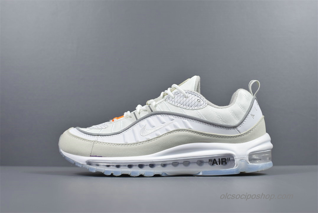 Off-White x Nike Air Max 98 Fehér/Világos szürke Cipők (640744-100)