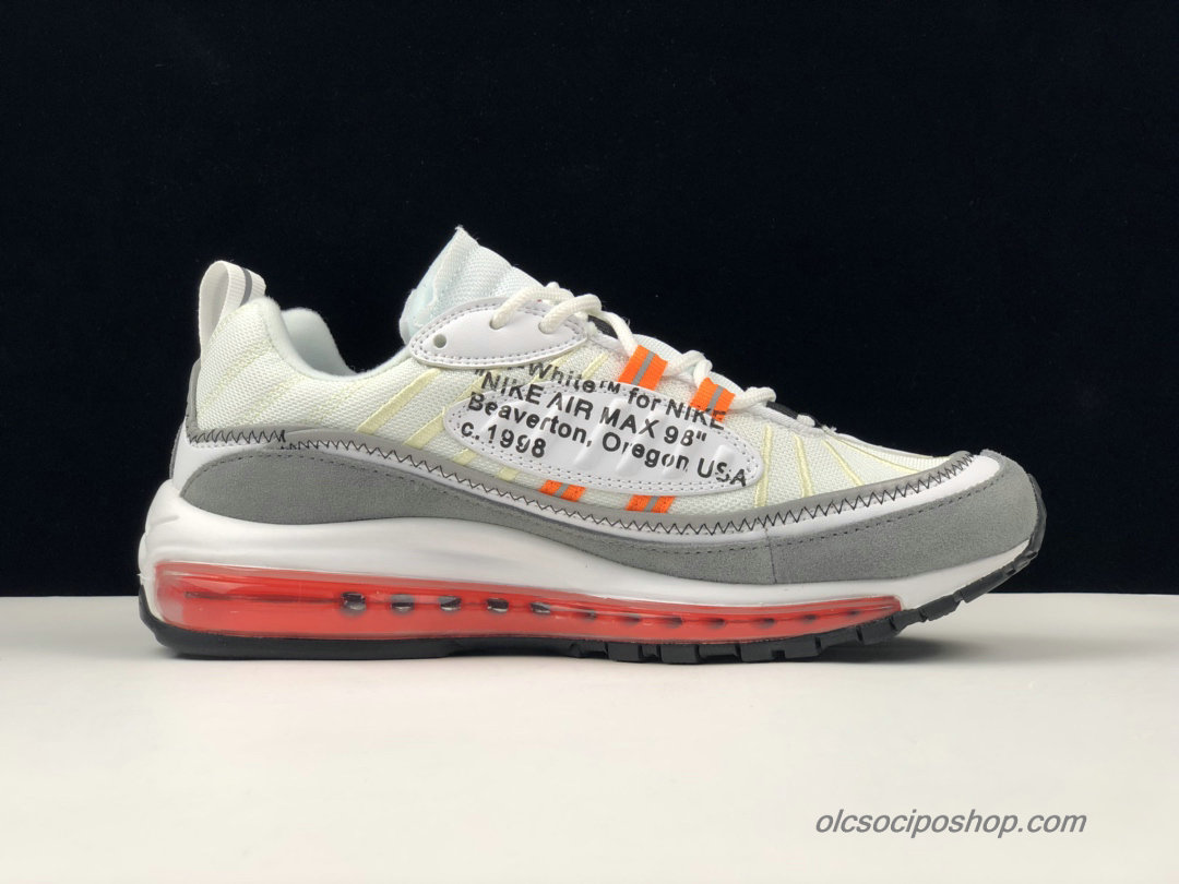 Off-White x Nike Air Max 98 Piszkosfehér/Szürke/Fekete Cipők (AJ6407-016)