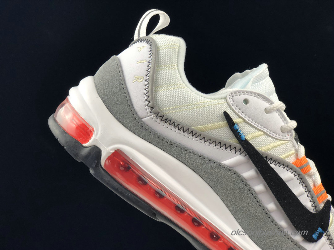 Off-White x Nike Air Max 98 Piszkosfehér/Szürke/Fekete Cipők (AJ6407-016)