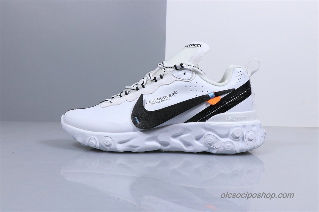 Férfi Undercover Off-White x Nike React Element 87 Fehér/Fekete Cipők (BQ6166-001)
