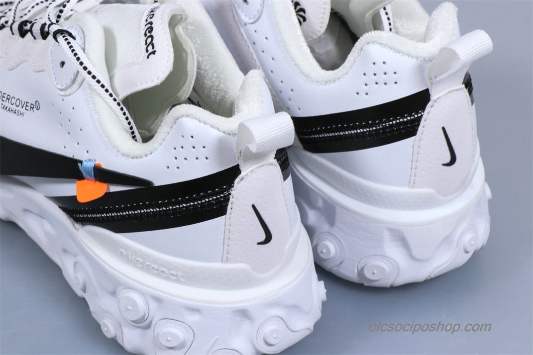 Férfi Undercover Off-White x Nike React Element 87 Fehér/Fekete Cipők (BQ6166-001)
