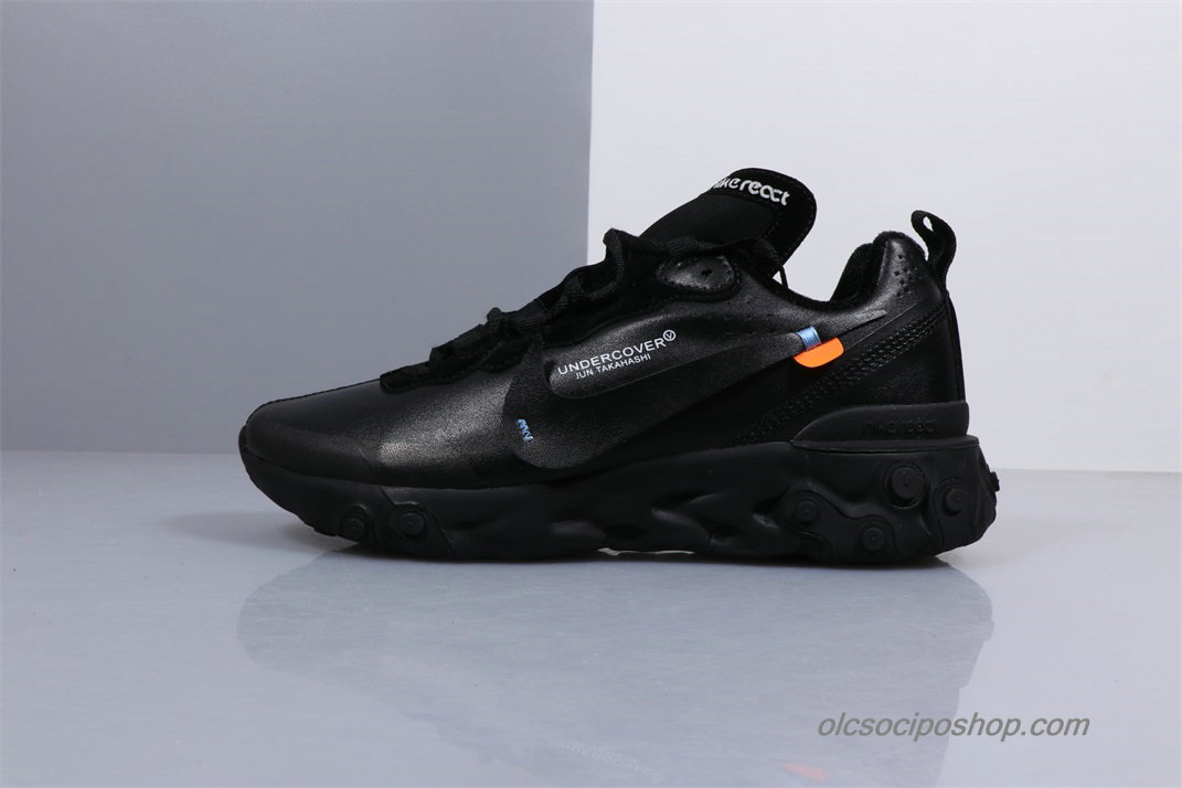 Férfi Undercover Off-White x Nike React Element 87 Fekete Cipők (BQ6166-111)