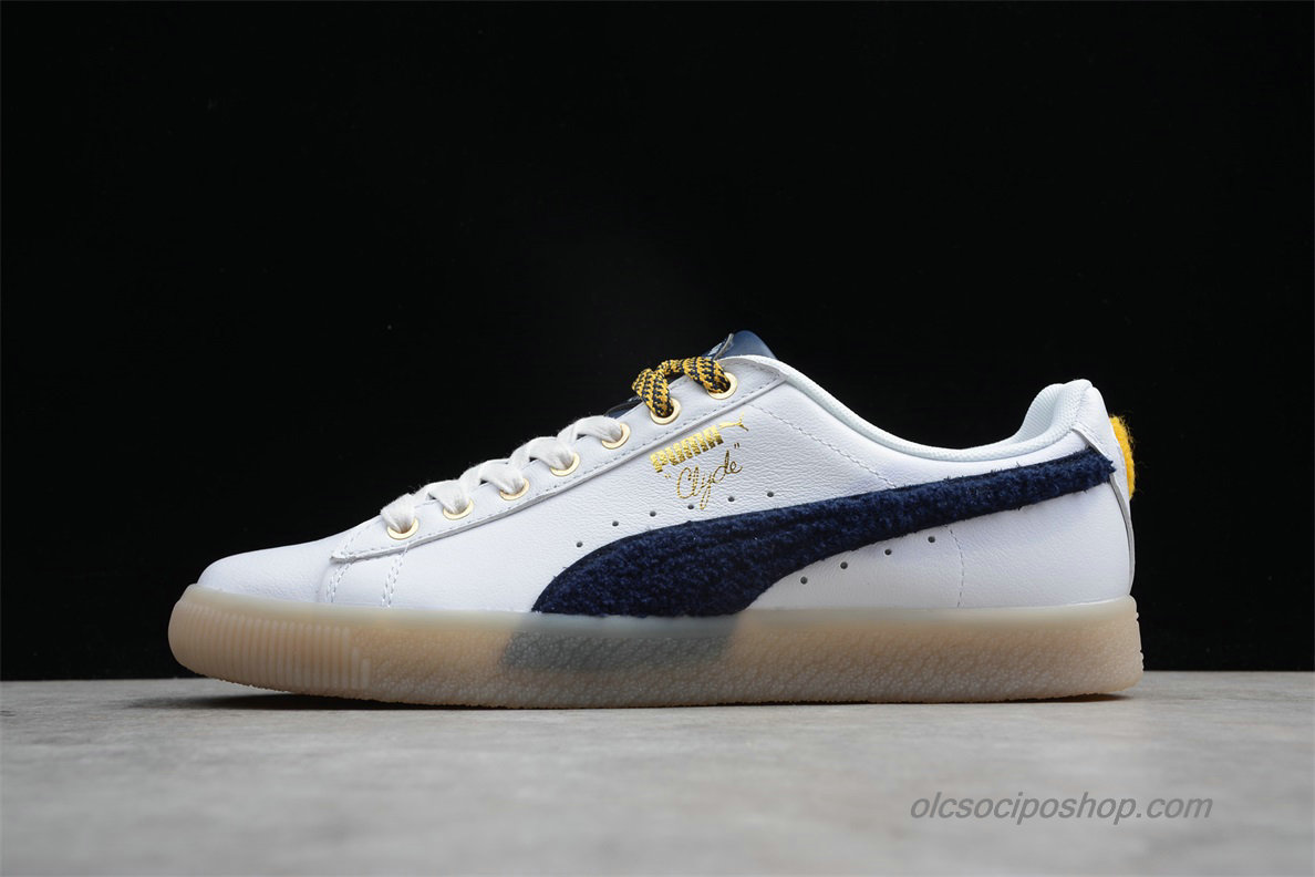 Férfi Puma Clyde Lthr BHM Fehér/Sötétkék Cipők (364438-01)