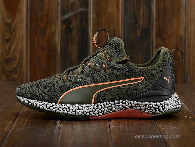Férfi Puma Hybrid Runner Unrest Olajbogyó/Fekete/Narancs Cipők