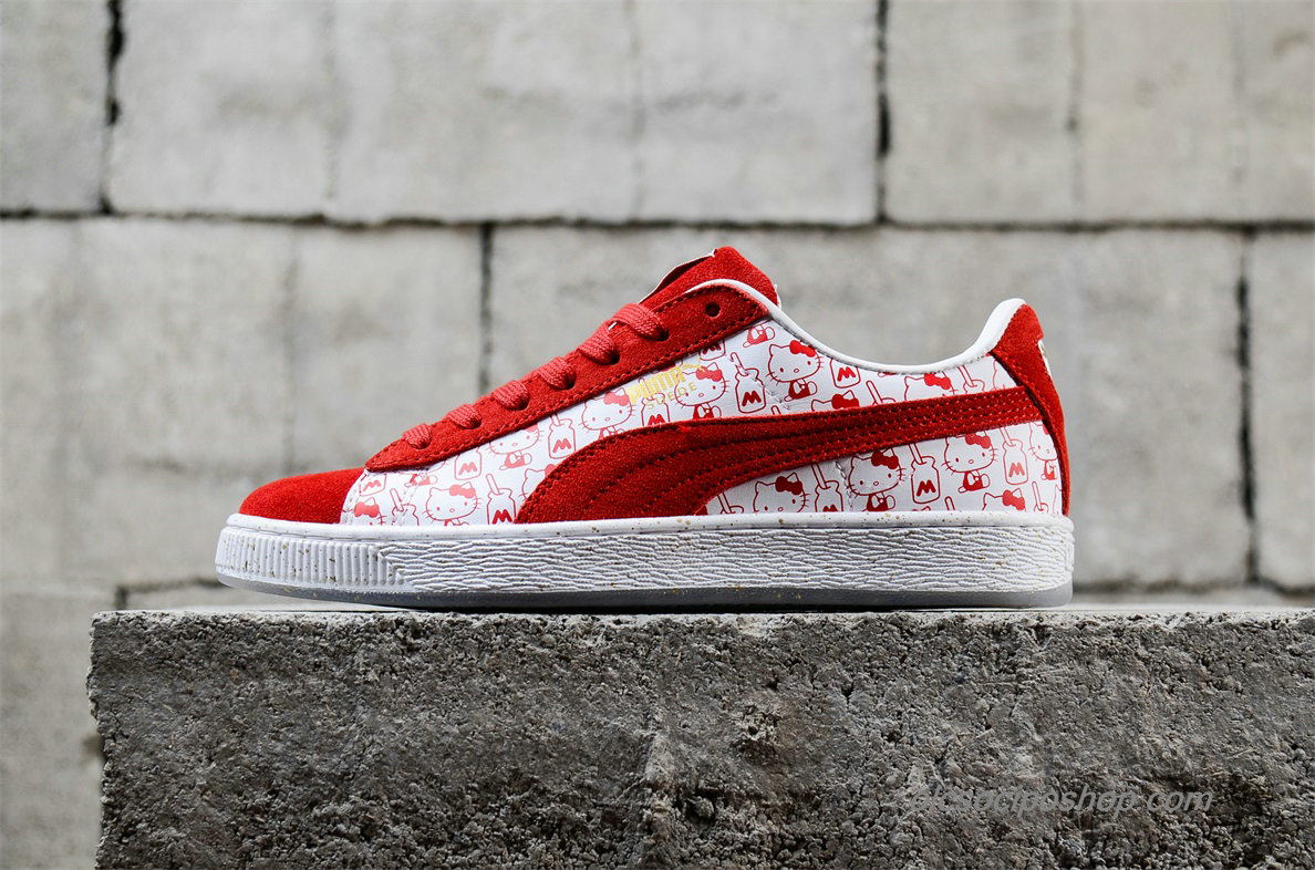 Női Puma Suede Hello Kitty 50 Anniversary Piros/Fehér Cipők (366306-0117)