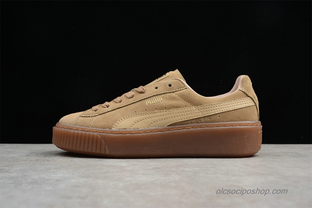 Női Puma Suede Platform Khaki Cipők (363559-003)