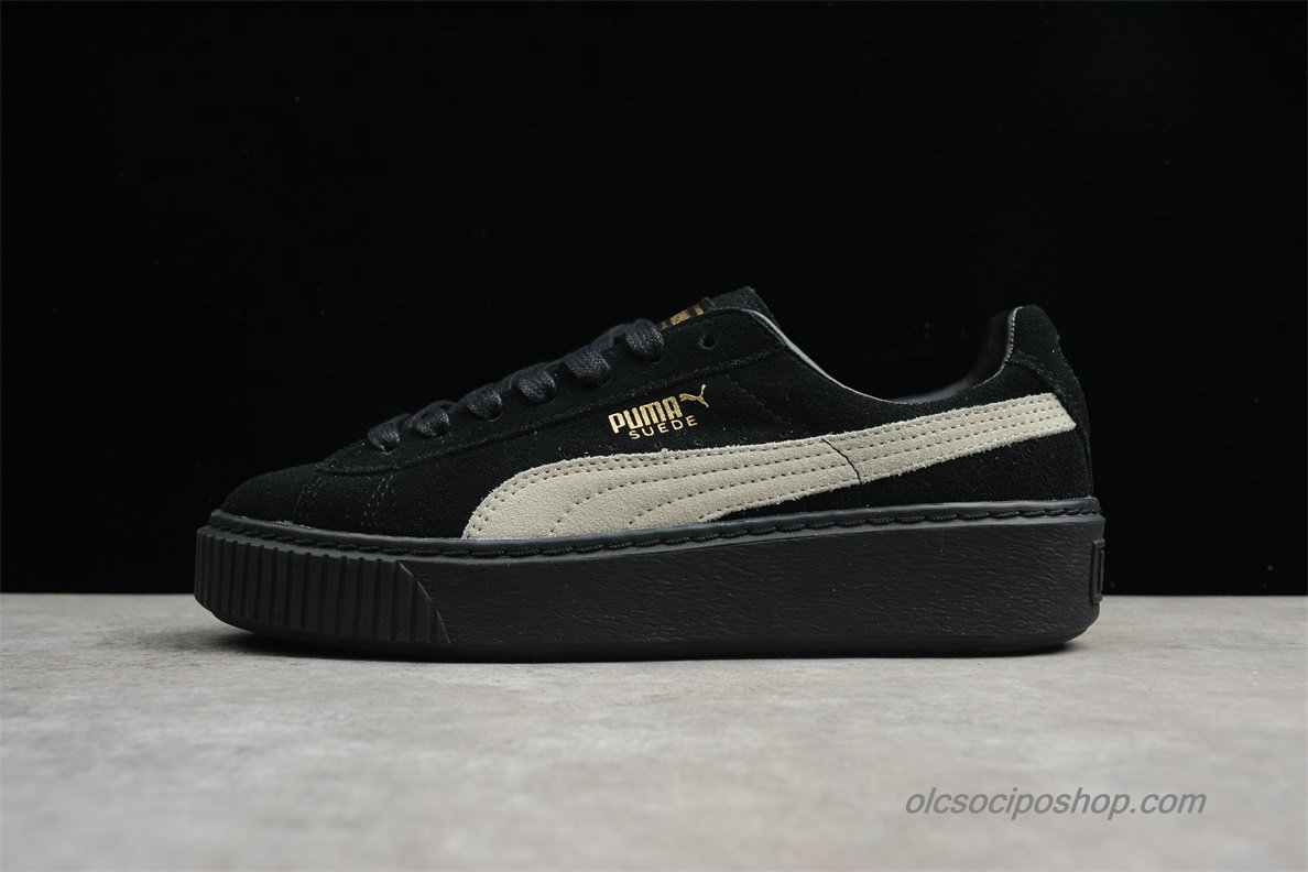 Női Puma Suede Platform Fekete/Homok Cipők (363559-005)