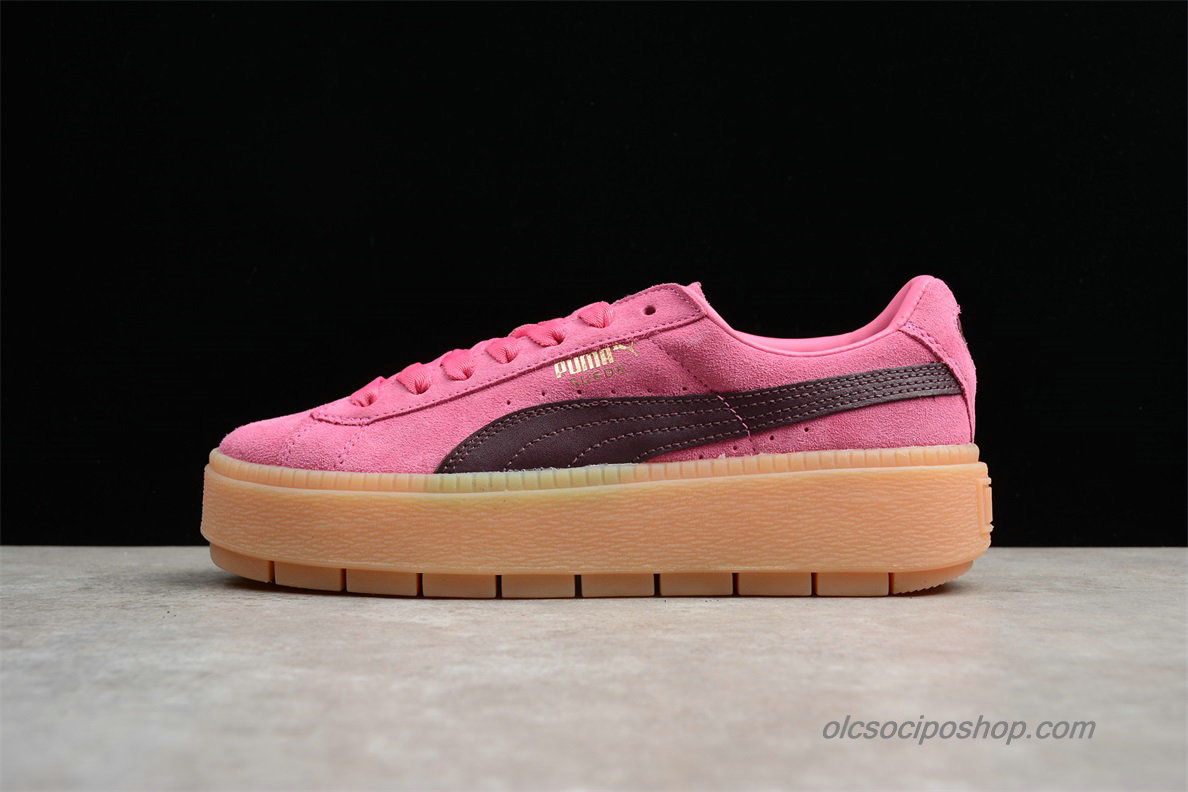 Női Puma Suede Platform Rózsaszín/Csokoládé Cipők (367057-02)