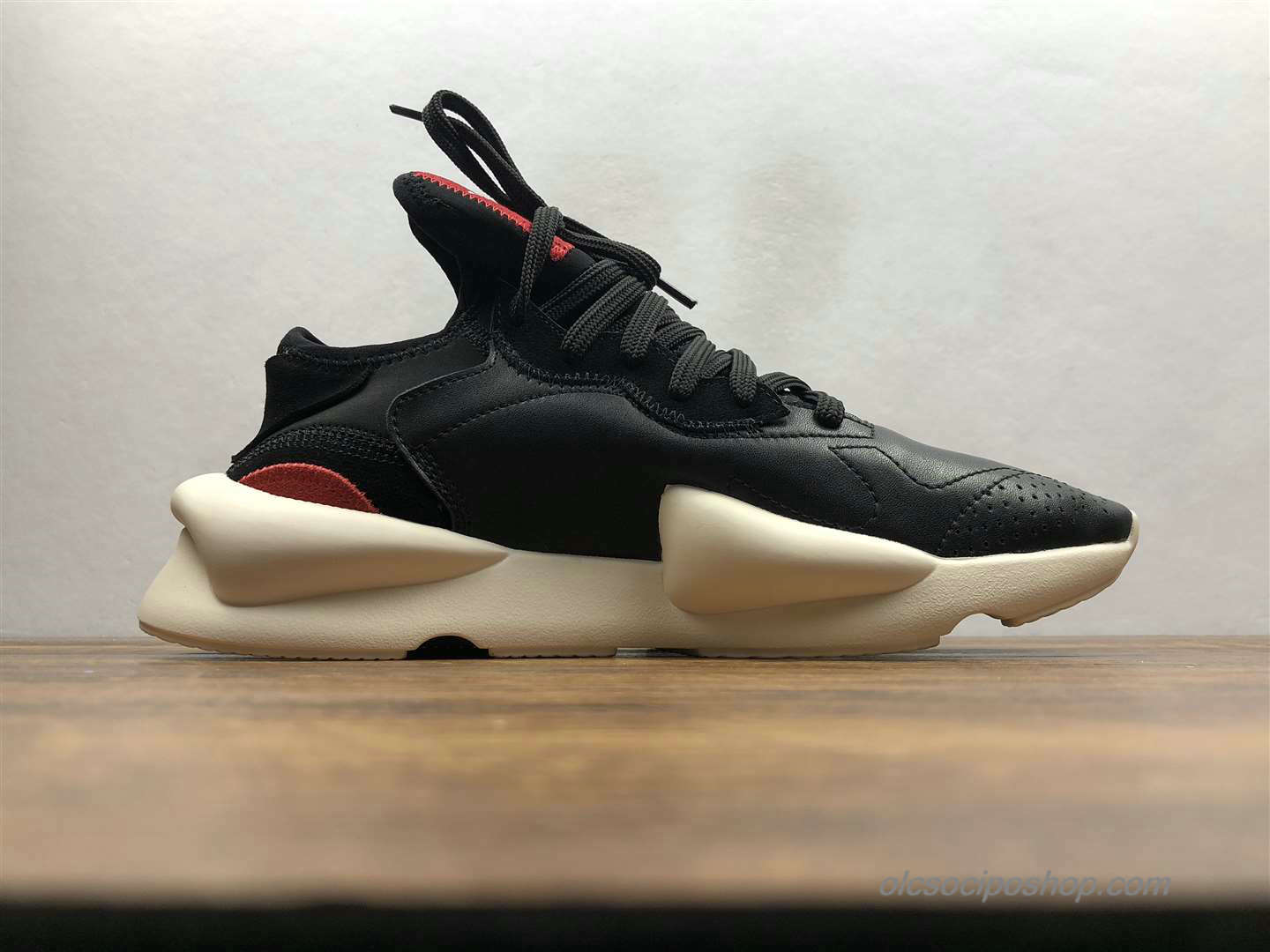Yohji Yamamoto x Adidas Y-3 Kaiwa Chunky Fekete/Piszkosfehér/Piros Cipők (A8860)